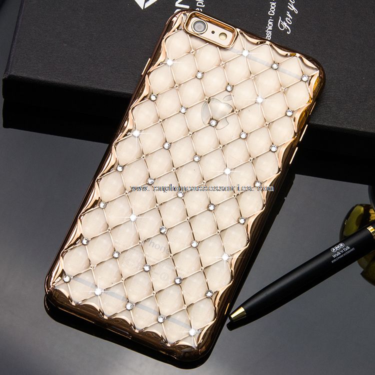 Bling Rhinestone galvaniseret Tpu telefon sag