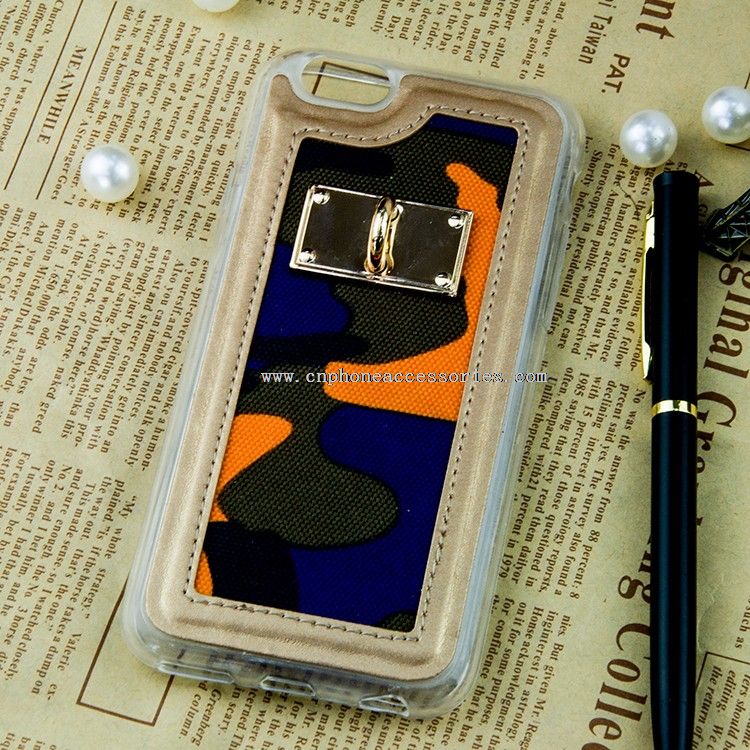 piele caz camuflaj model deget inel caz pentru iphone 6