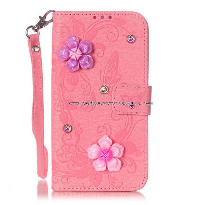 Blumen flip Pu Leder Case