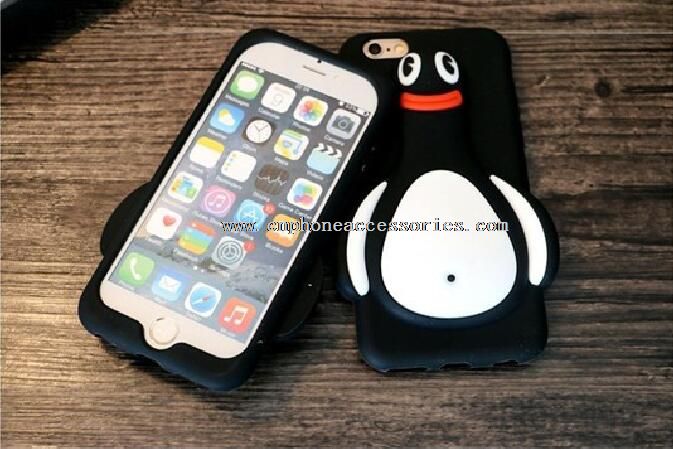 lovely 3d penguin design silicone phone cases