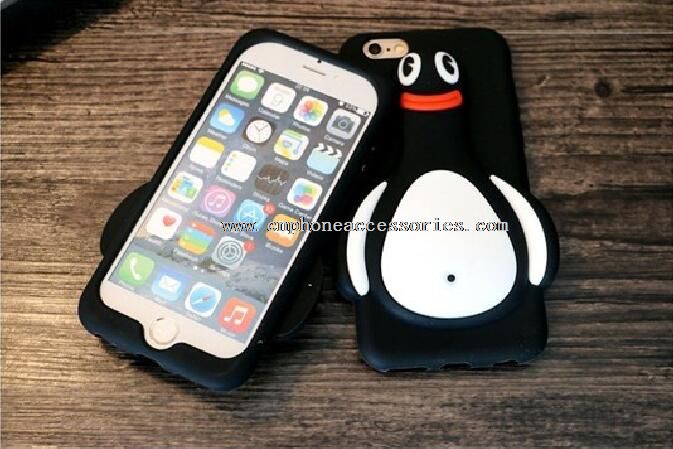 penguin 3d yang indah silikon telepon kasus desain