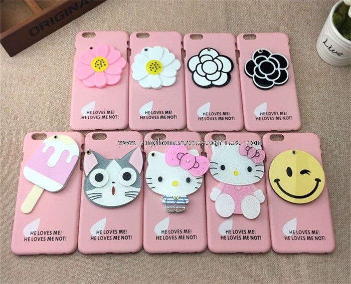 Sampul warna pink lucu kasus untuk iphone 6 6s plus