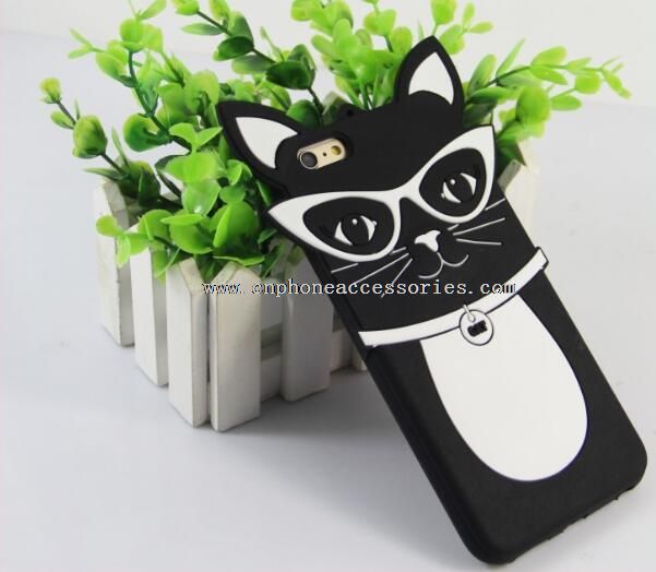 Funda de silicona de gato cristal 3D para iPhone 6 6S más