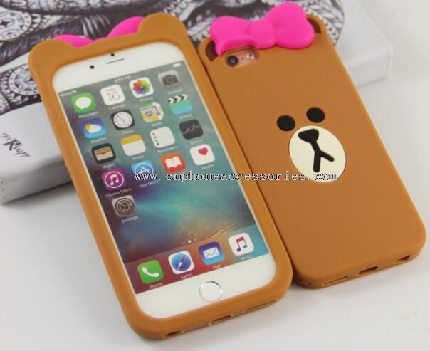 Fofo urso marrom tampa para iPhone 3D 5S/6S/6S Plus