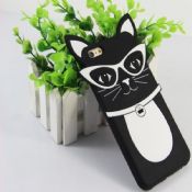 Capa de silicone de gato de vidro 3D para iPhone 6 6S Plus images