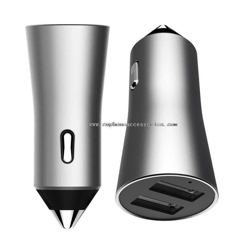 metal dual usb car charger for all smartphones