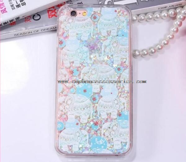 Star dynamisk flytende Glitter Sand Quicksand telefon tilfelle for iphone5 6 6s