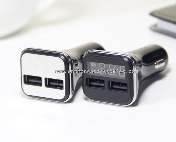 3.0 USB LED car charger with 2 usb ports