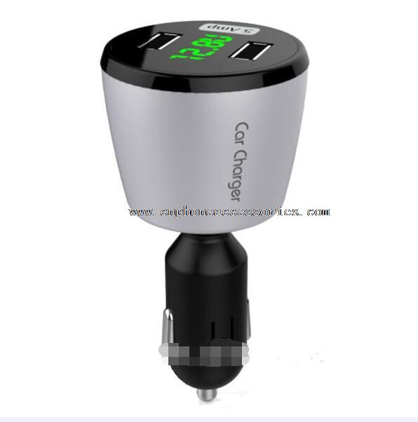4 in 1 DC 5V 5A Portable Dual USB Car Charger with voltmeter