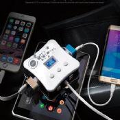 4 USB-Autoladegerät mit 3 Steckdosen-Auto-Zigarettenanzünder-splitter images