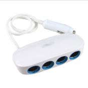 4 way car cigarette lighter socket with dual usb port images