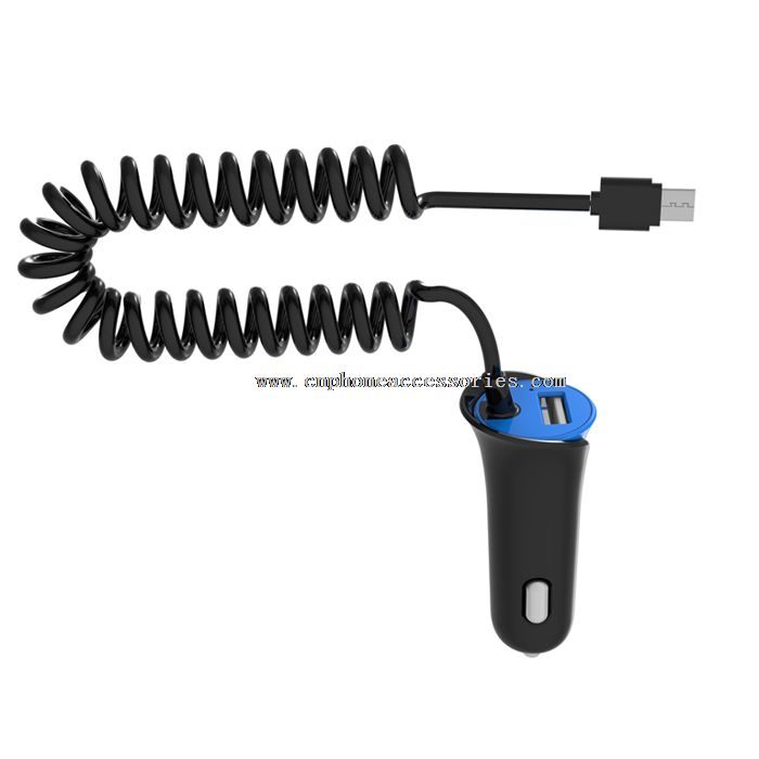 USB bil oplader med opladning kabel