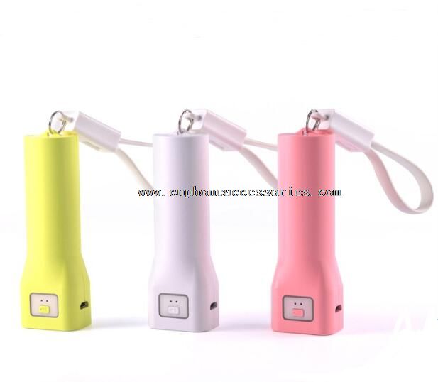 2600mAh usb conduit Banque de puissance touche chaîne Portable lampe de poche