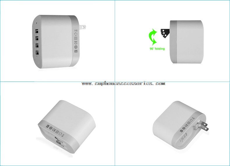 4 port transportabel USB batterilader