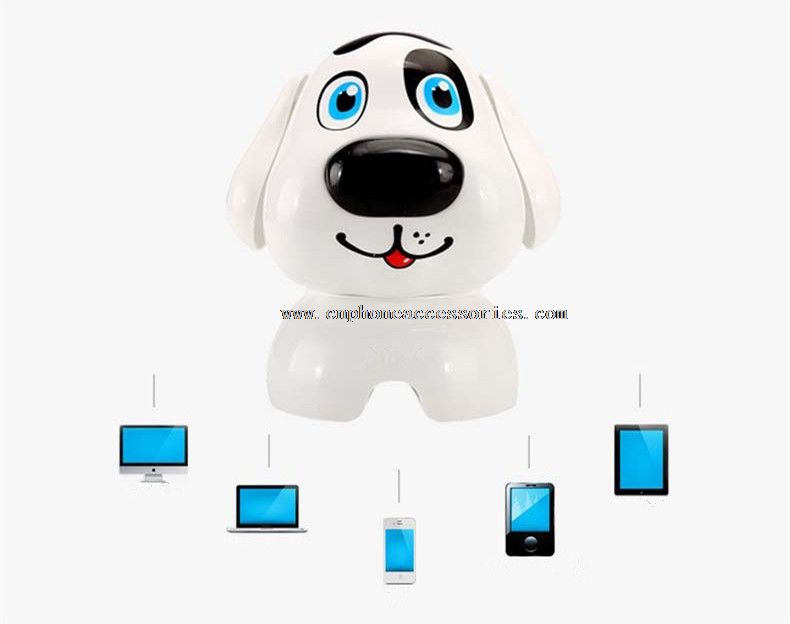 dog shape black portable stereo digital speaker