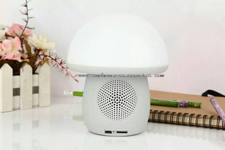 alto-falante bluetooth cogumelo mini com luz led