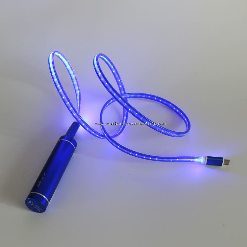 6 warna indah cahaya LED kabel USB mikro yang tahan lama