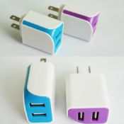 Universal 2 USB Ports US/EU Plug Home Travel Wall AC Power Charger images
