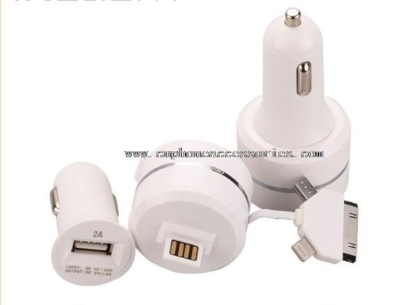 mini car charger single port with usb 3.0 cable