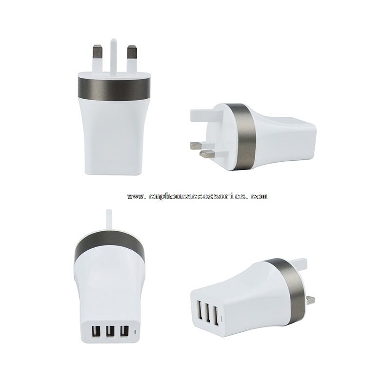 UK usb wall charger with 3 pins