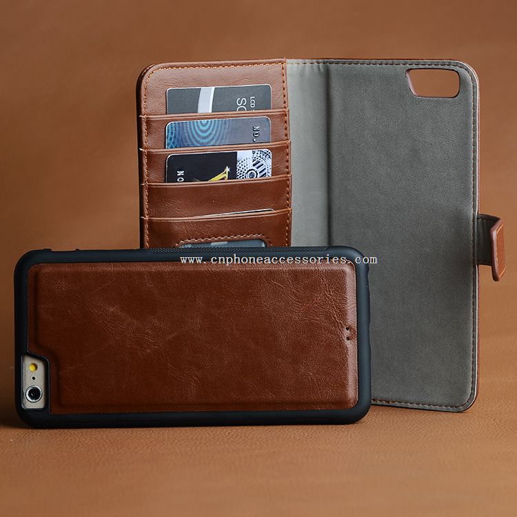 2 in 1 flip penutup telepon leather case untuk iphone 7