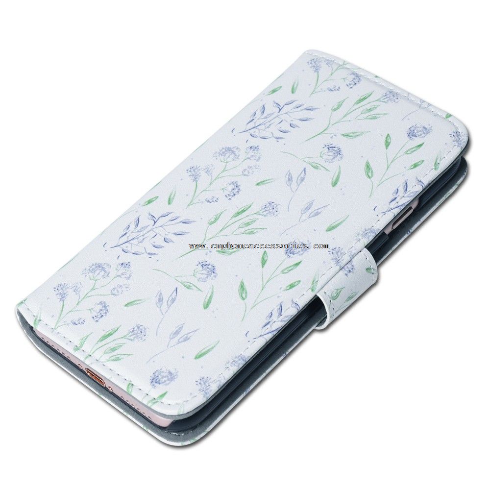 Caixa de telefone floral couro para iphone 7