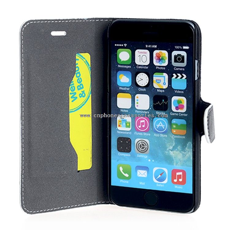 Deri cep telefonu cüzdan çanta için bir kart yuvası ile Iphone6