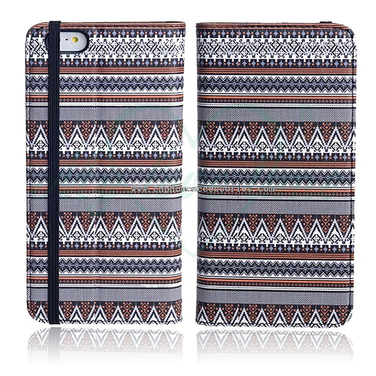 Caixa de telefone de couro com carteira para iPhone 6 Plus com TPU Shell