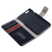 Leather Wallet Phone Case for Iphone6 plus with Three Crad Slots images