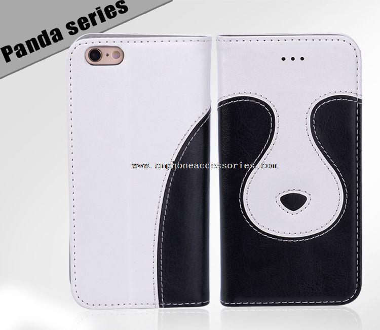 Panda seri telepon leather case untuk iphone 6