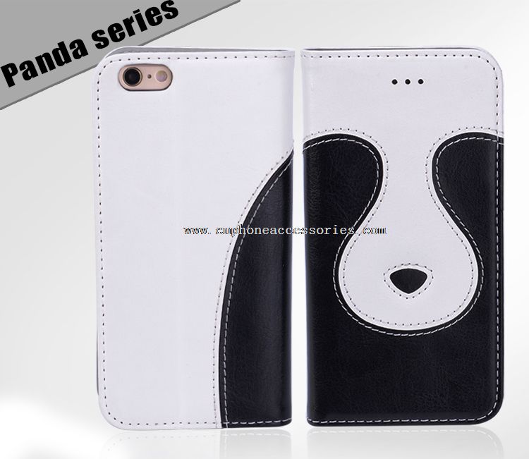 Telefono cellulare custodia per iphone 6 in pelle di serie Panda