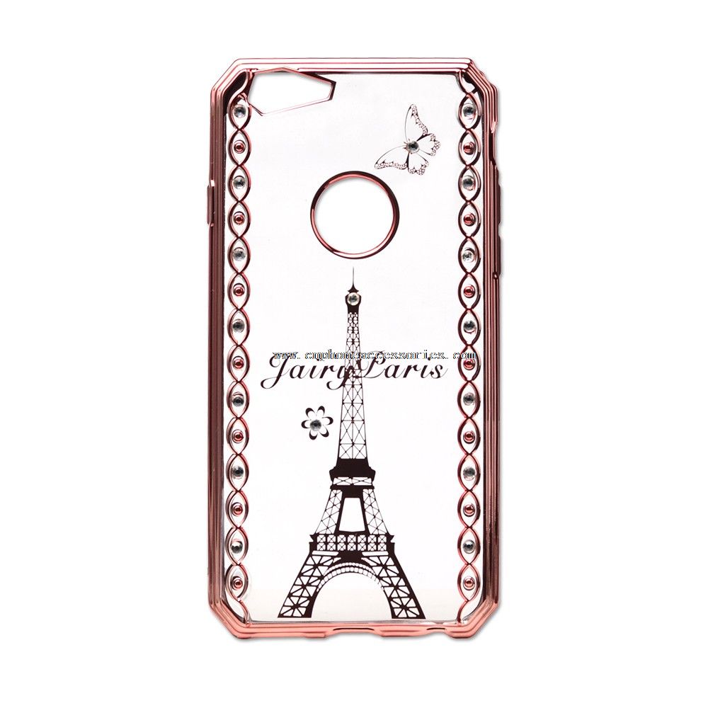 Rosa dourada Eiffel Tower em TPU