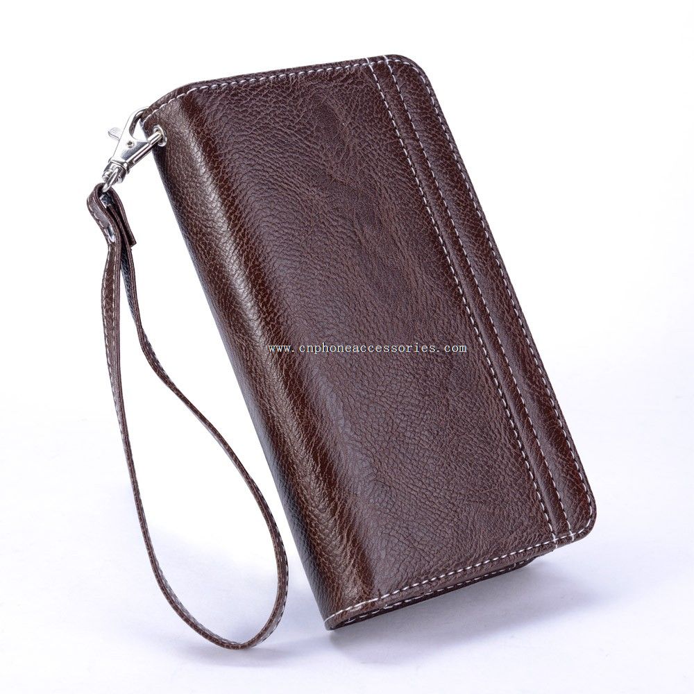 Wallet Style Leather Case with Five Card Slots