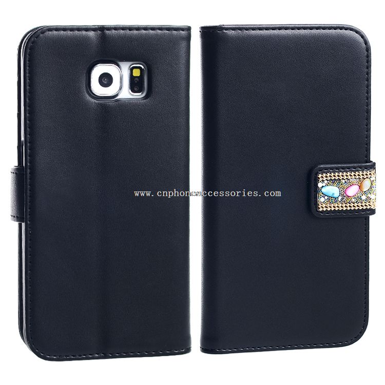 Kartu pemegang Leather Case untuk Suamsung S6