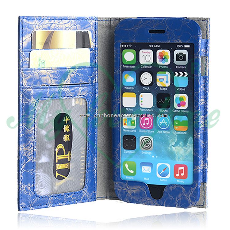 Deri Flip cüzdan Case kapak için iphone 6