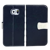 PU leather phone wallet cover case for samsung s6 with four slots images
