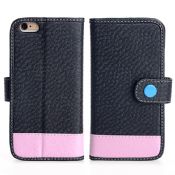 Two Tone Wallet Case For iPhone 6S With Button Flap images