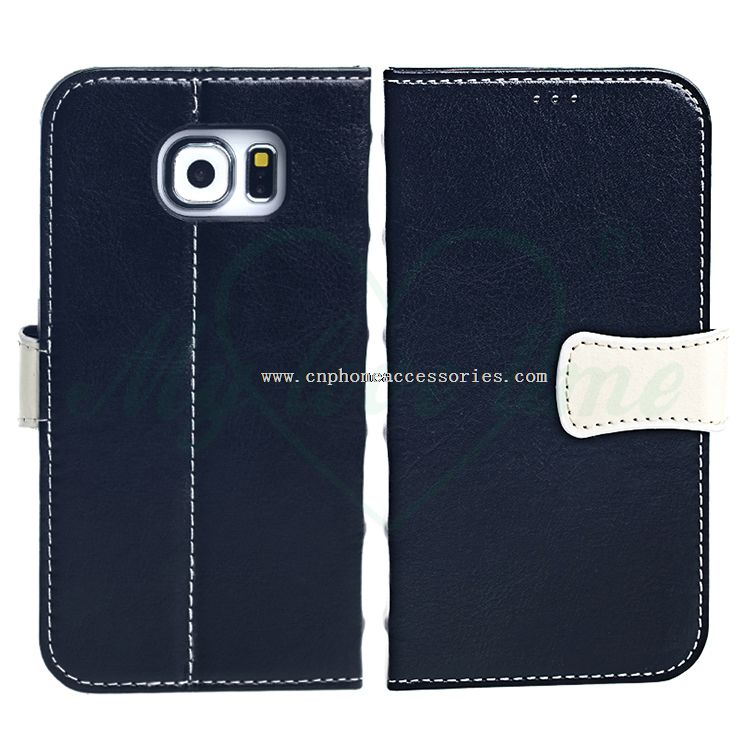 PU couro telefone carteira capa capa para samsung s6 com quatro slots