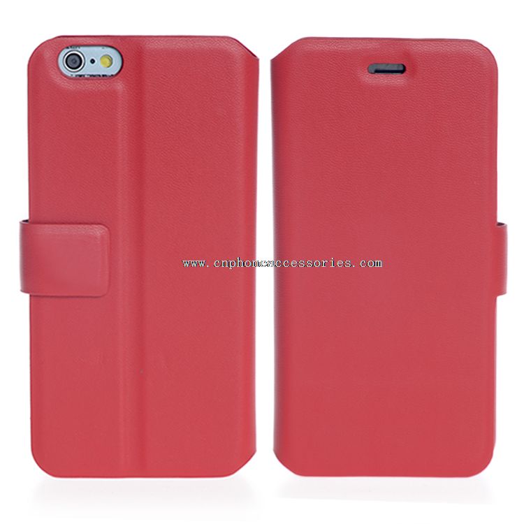 Sottile custodia in pelle Smartphone portafoglio con due Slot Card per iPhone 6