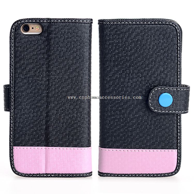 Dua nada dompet Case untuk iPhone 6S dengan tombol Flap