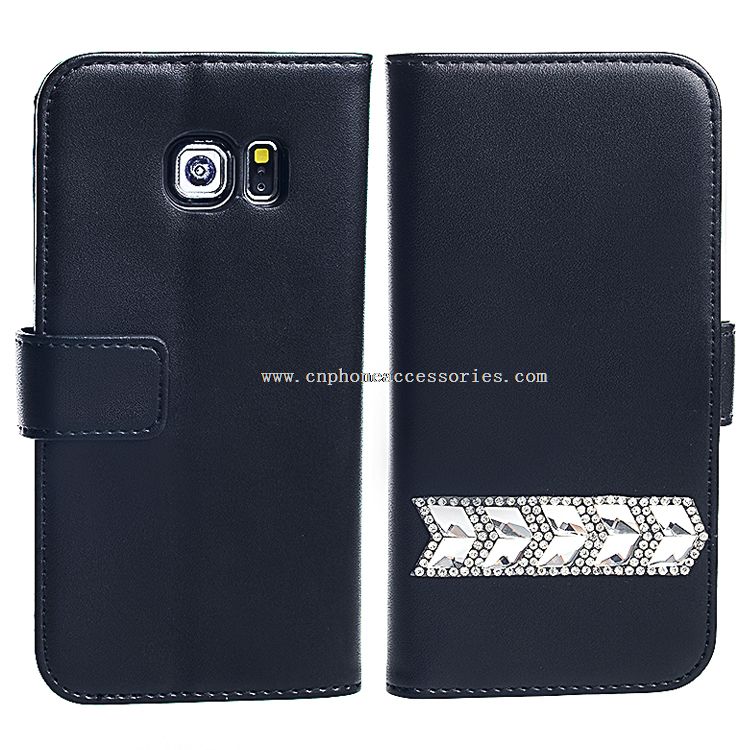 Wallet Card Holder Leather Case For Suamsung S6