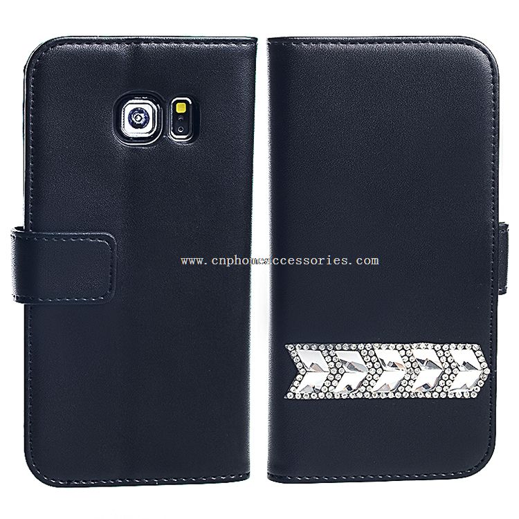 Dompet kartu pemegang Leather Case untuk Suamsung S6