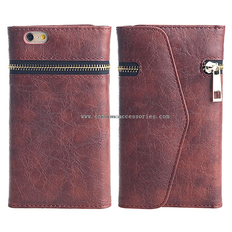 Zipper Phone Wallet For iPhone 6 With Coin Pocket