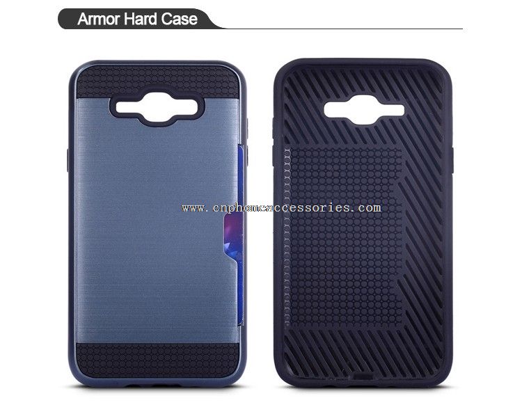 2 in 1 Slim Armor TPU PC combo with card slot cell phone case for Samsung J7