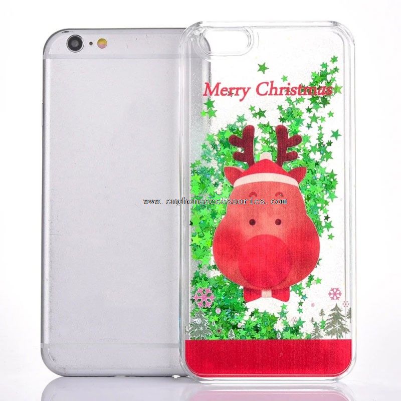 Chrismas Liquid quicksand Hard plastic back cover for iphone7