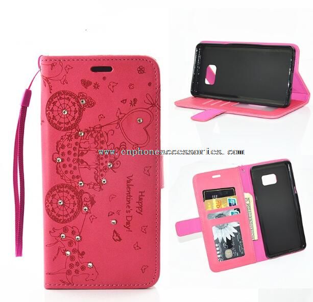 Diamond bling telefon skinnveske for Samsung notat 7