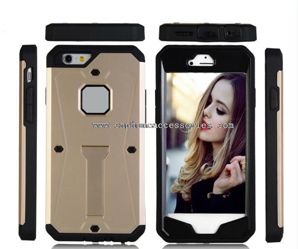 PC TPU 2 in 1 Mobile Cell Phone Stand Armor Case For iphone 6