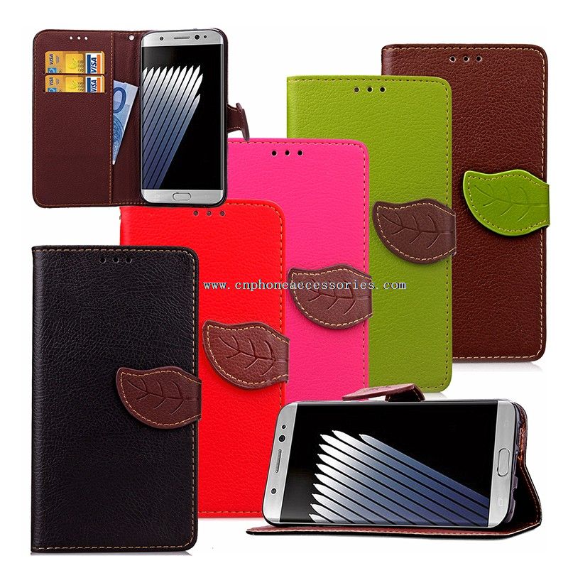 PU piele + TPU partea Flip Wallet caz pentru samsung note7