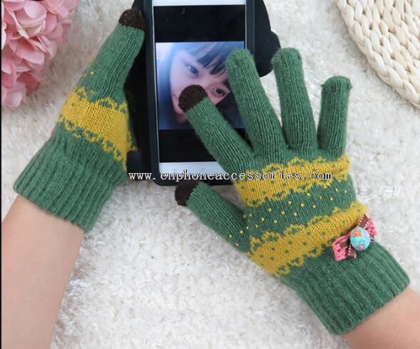2 fingers acrylic touch screen gloves