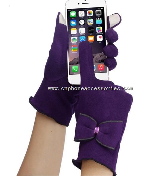 Bow Cotton Touch Screen Gloves